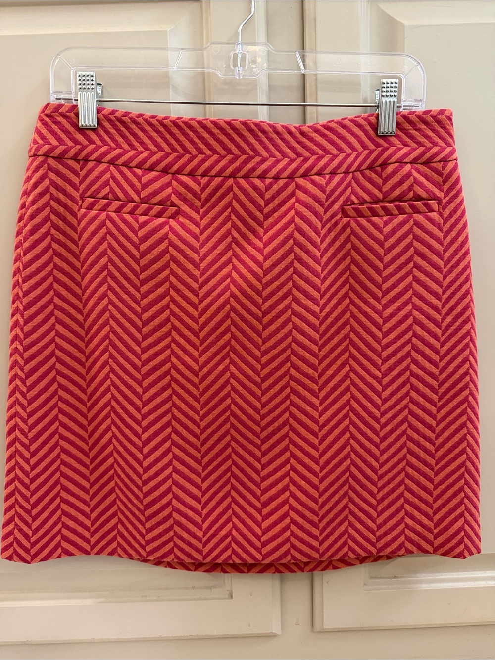 LOFT Chevron Skirt in Pink and Orange